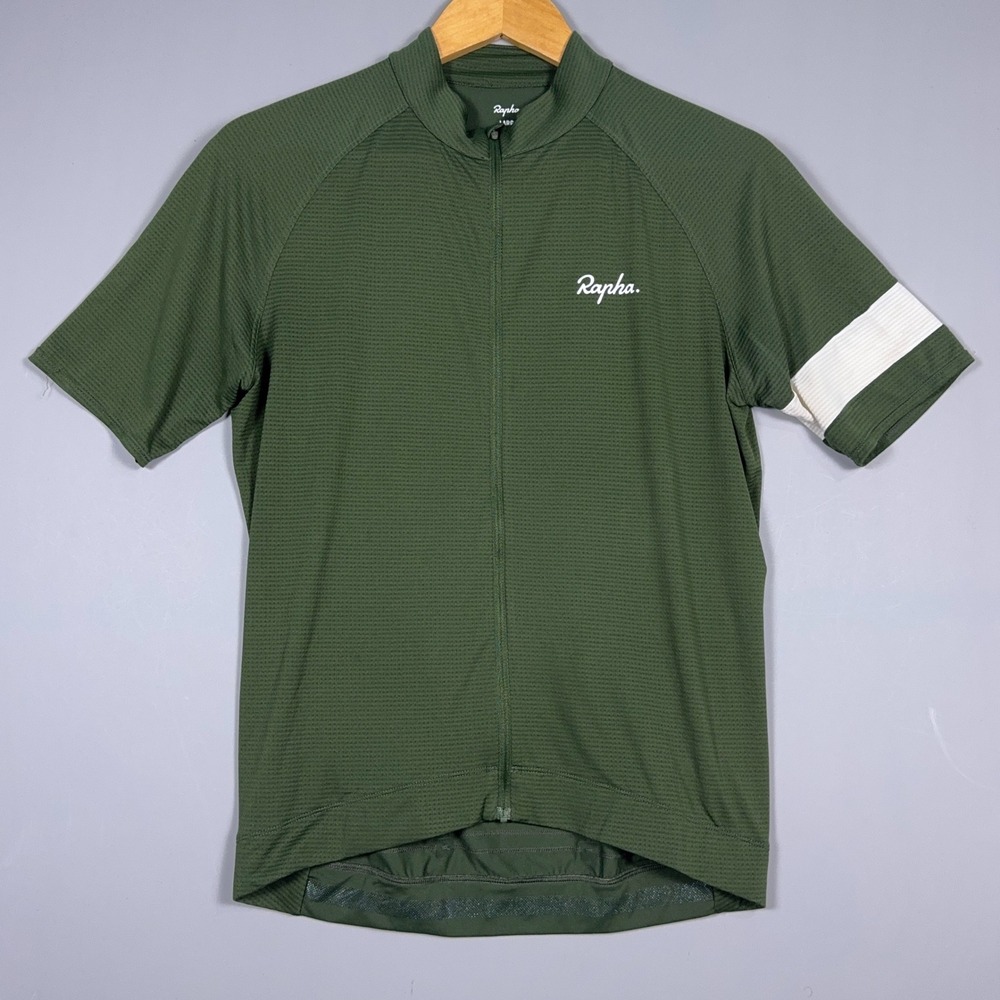 Rapha Core Cycling Jersey Mens Size Large Short Sleeve Green Gorpcore